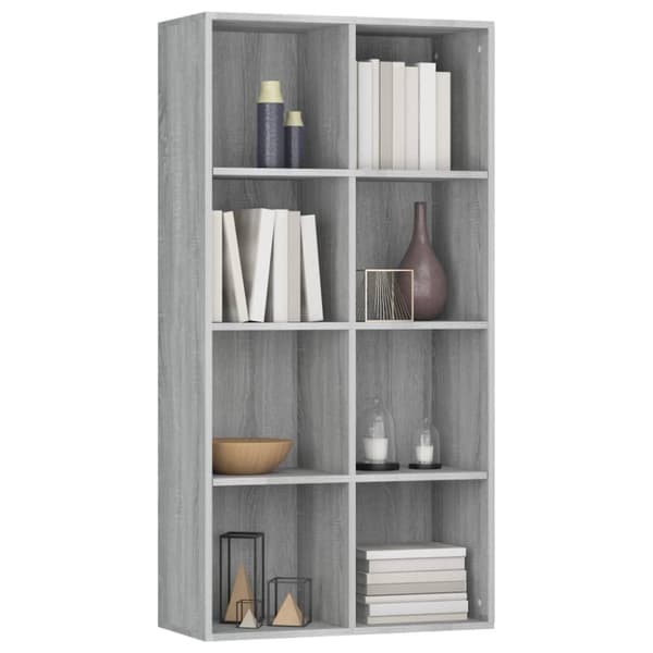 vidaXL bogreol/skænk 66x30x130 cm konstrueret træ grå sonoma-eg