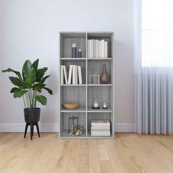 vidaXL bogreol/skænk 66x30x130 cm konstrueret træ grå sonoma-eg
