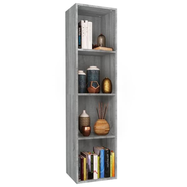 vidaXL bogreol/tv-bord 36x30x143 cm konstrueret træ grå sonoma-eg