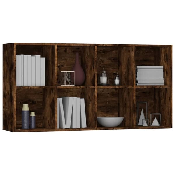vidaXL bogreol/skænk 66x30x130 cm konstrueret træ røget egetræ