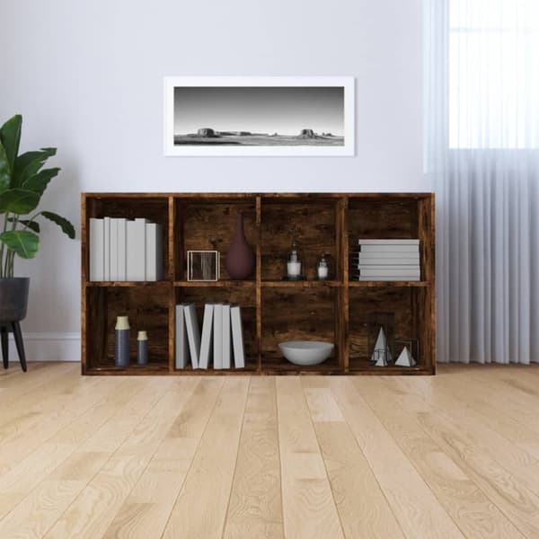 vidaXL bogreol/skænk 66x30x130 cm konstrueret træ røget egetræ