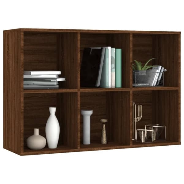 vidaXL bogreol/skænk 66x30x98 cm konstrueret træ brunt egetræ