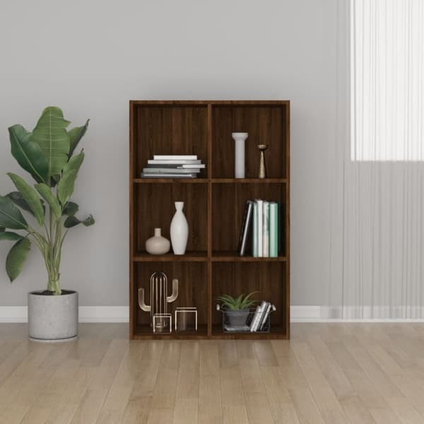 vidaXL bogreol/skænk 66x30x98 cm konstrueret træ brunt egetræ