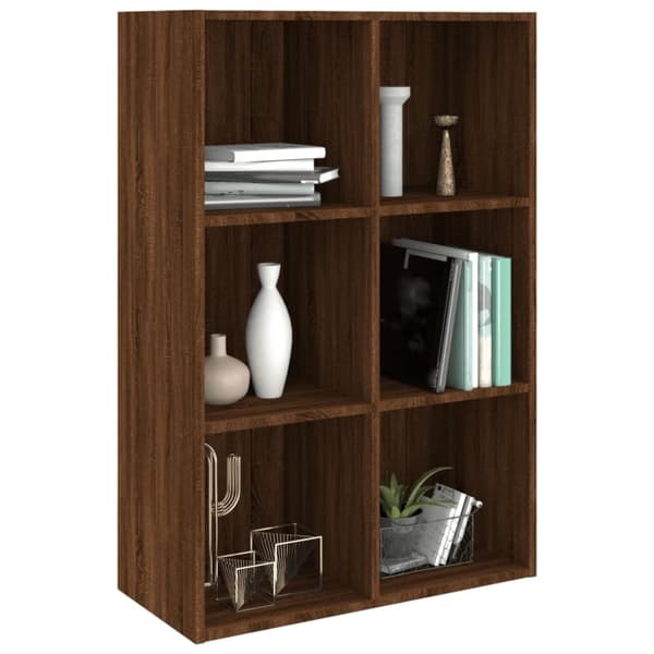vidaXL bogreol/skænk 66x30x98 cm konstrueret træ brunt egetræ