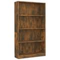 Miniatyrbillede 3 af 9: vidaXL bogreol m. 4 hylder 80x24x142 cm konstrueret træ røget egetræ
