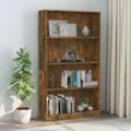 Miniatyrbillede 2 af 9: vidaXL bogreol m. 4 hylder 80x24x142 cm konstrueret træ røget egetræ