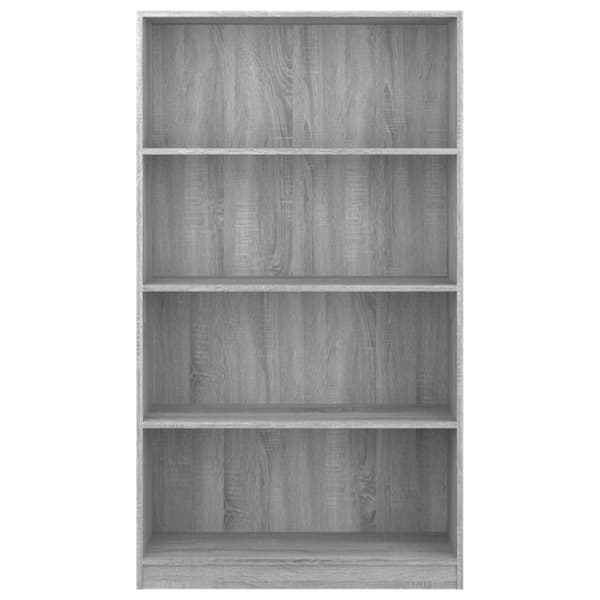 vidaXL bogreol m. 4 hylder 80x24x142 cm konstrueret træ grå sonoma