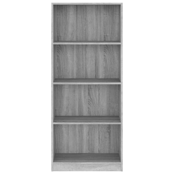 vidaXL bogreol m. 4 hylder 60x24x142 cm konstrueret træ grå sonoma