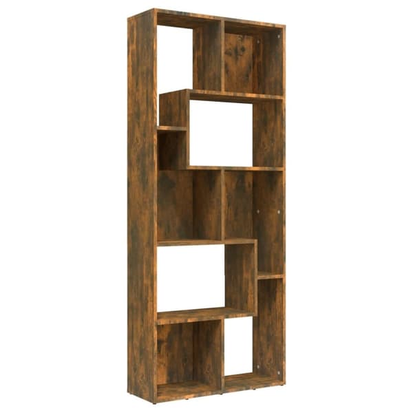 vidaXL bogreol 67x24x161 cm konstrueret træ røget egetræsfarve