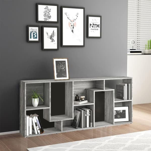 vidaXL bogreol 67x24x161 cm konstrueret træ grå sonoma-eg