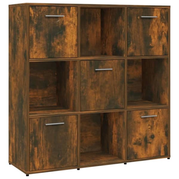 vidaXL bogreol 90x30x90 cm konstrueret træ røget egetræ