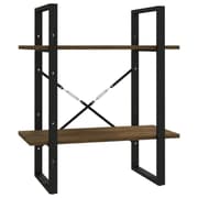 vidaXL bogreol m. 2 hylder 60x30x70 cm konstrueret træ brun egetræ
