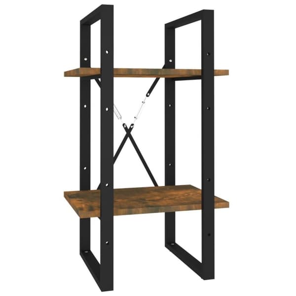 vidaXL bogreol m. 2 hylder 40x30x70 cm konstrueret træ røget egetræ