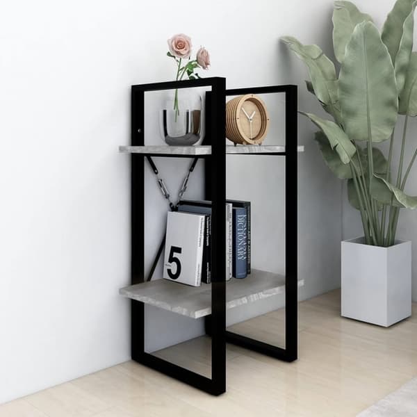 vidaXL bogreol m. 2 hylder 40x30x70 cm konstrueret træ grå sonoma