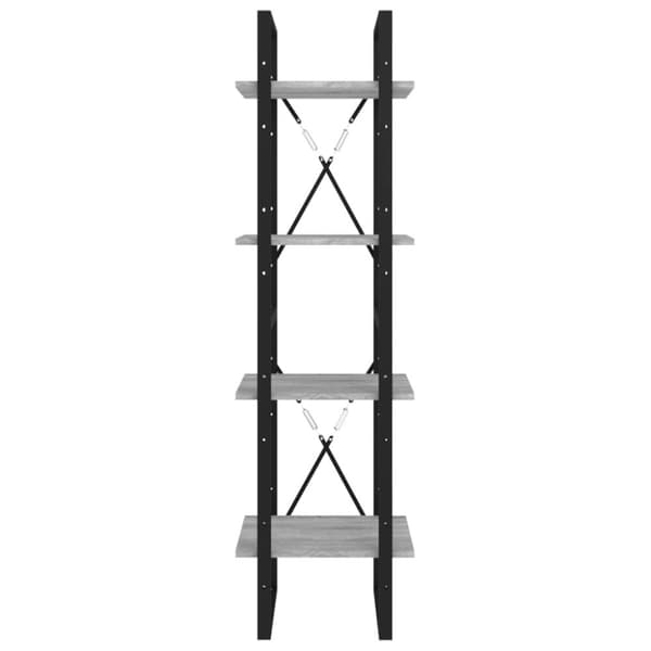 vidaXL bogreol m. 4 hylder 40x30x140 cm konstrueret træ grå sonoma