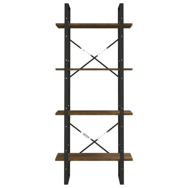 vidaXL bogreol m. 4 hylder 60x30x140 cm konstrueret træ brun egetræ