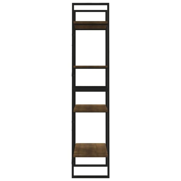 vidaXL bogreol m. 4 hylder 60x30x140 cm konstrueret træ brun egetræ