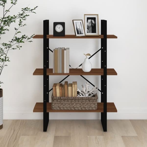 vidaXL bogreol 80x30x105 cm konstrueret træ brun egetræsfarve