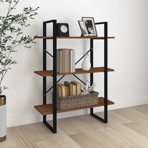 vidaXL bogreol 80x30x105 cm konstrueret træ brun egetræsfarve