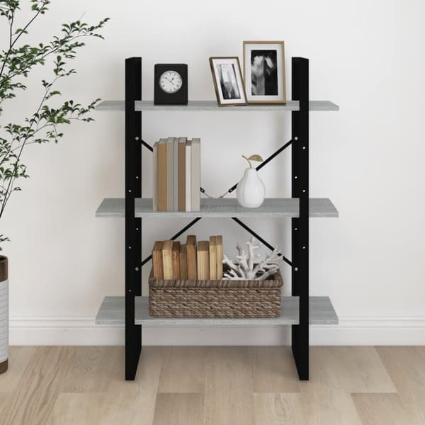vidaXL bogreol 80x30x105 cm konstrueret træ grå sonoma-eg