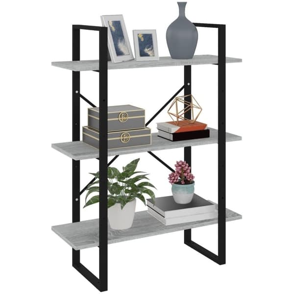 vidaXL bogreol 80x30x105 cm konstrueret træ grå sonoma-eg