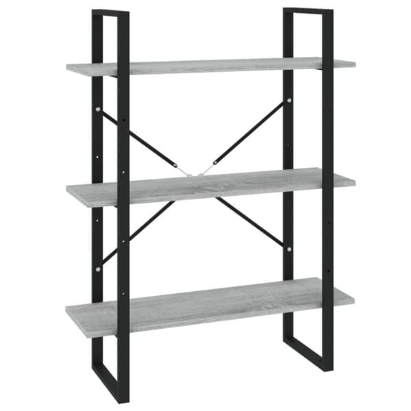 vidaXL bogreol 80x30x105 cm konstrueret træ grå sonoma-eg