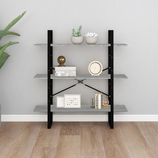 vidaXL bogreol 100x30x105 cm konstrueret træ grå sonoma-eg