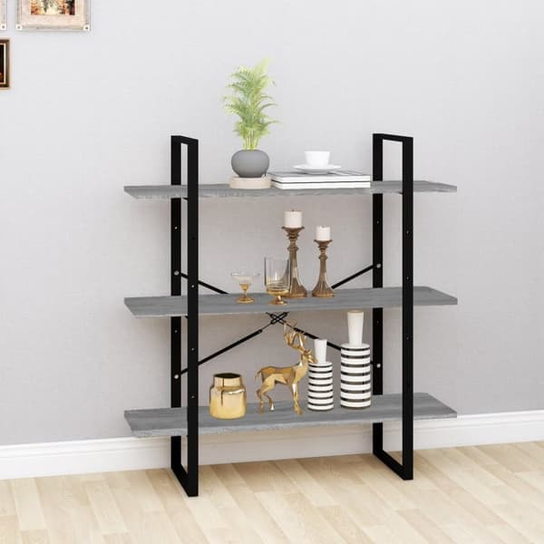 vidaXL bogreol 100x30x105 cm konstrueret træ grå sonoma-eg