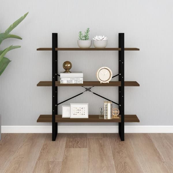 vidaXL bogreol 100x30x105 cm konstrueret træ brun egetræ