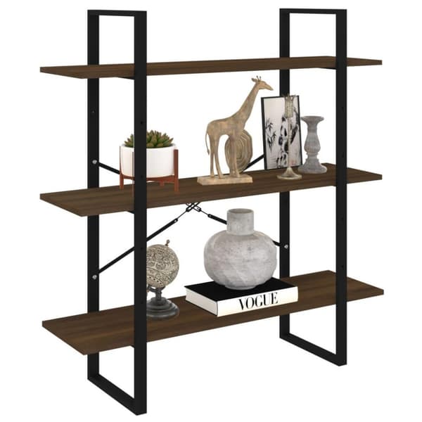 vidaXL bogreol 100x30x105 cm konstrueret træ brun egetræ