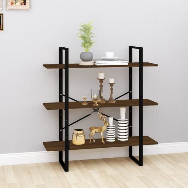 vidaXL bogreol 100x30x105 cm konstrueret træ brun egetræ