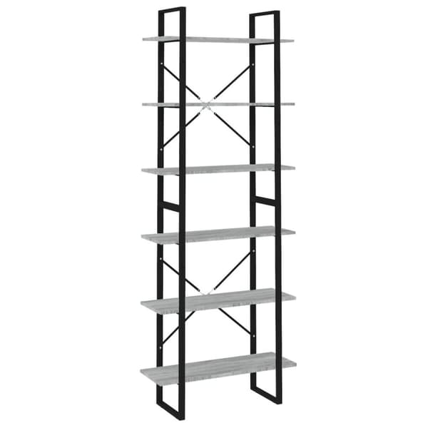 vidaXL Korkea hylly harmaa Sonoma 80x30x210 cm tekninen puu