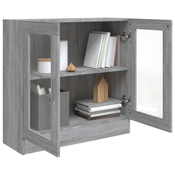 vidaXL vitrineskab 82,5x30,5x80 cm konstrueret træ grå sonoma-eg