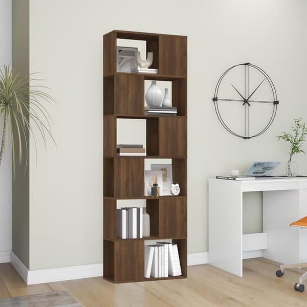 vidaXL bogreol/rumdeler 60x24x186 cm brun egetræ