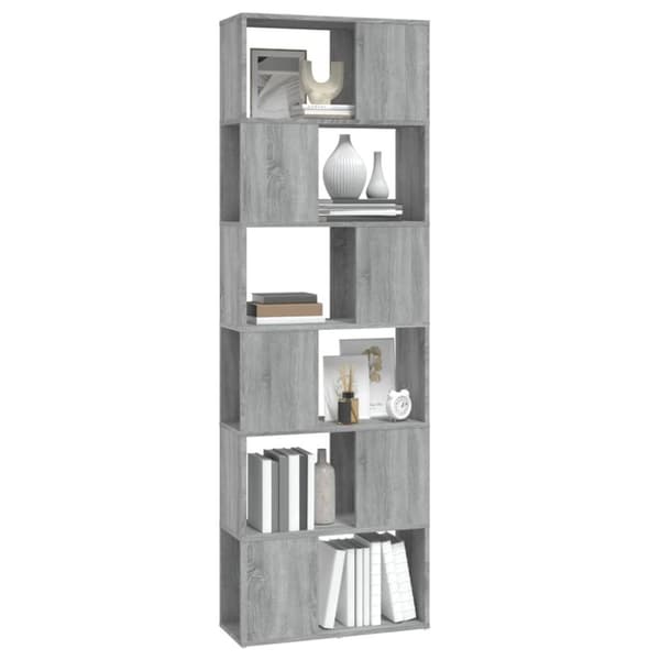 vidaXL bogreol/rumdeler 60x24x186 cm grå sonoma-eg