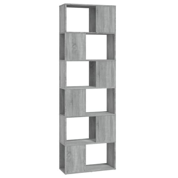 vidaXL bogreol/rumdeler 60x24x186 cm grå sonoma-eg