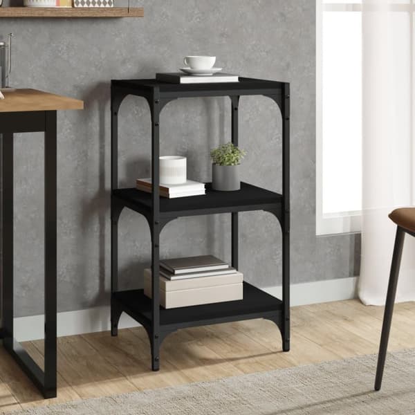 vidaXL bogreol 40x33x70,5 cm konstrueret træ og stål sort