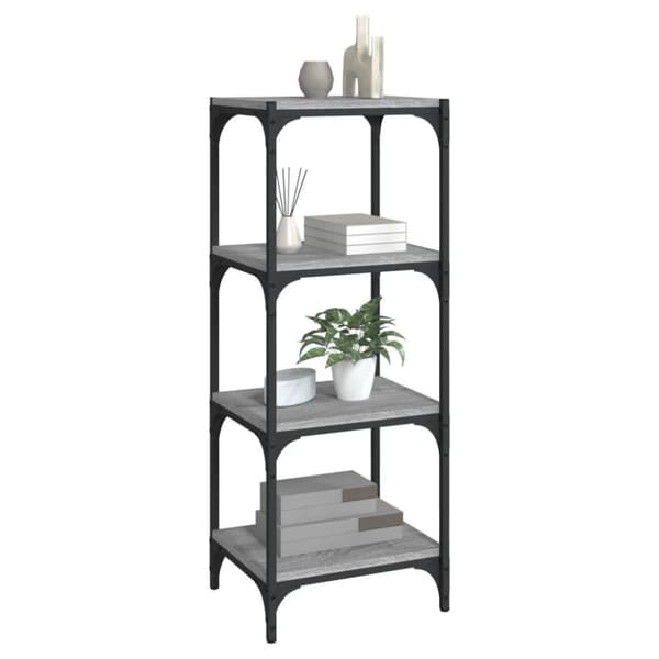 vidaXL bogreol 40x33x100 cm konstrueret træ og stål grå sonoma-eg
