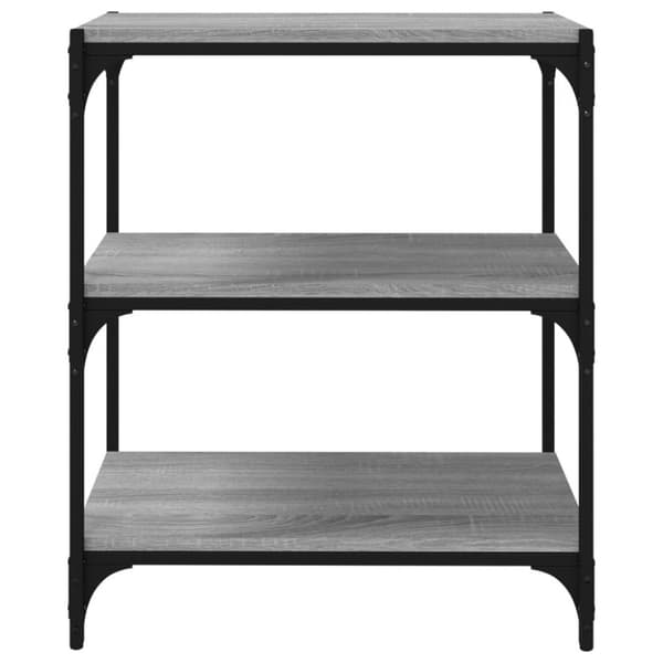 vidaXL bogreol 60x33x70,5 cm konstrueret træ og stål grå sonoma-eg