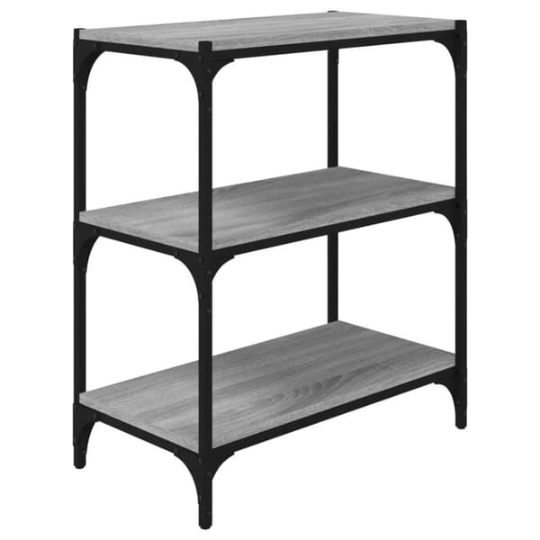 vidaXL bogreol 60x33x70,5 cm konstrueret træ og stål grå sonoma-eg