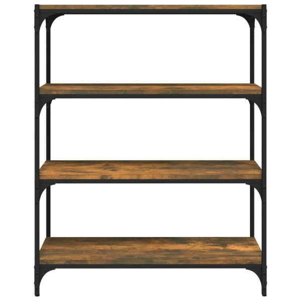 vidaXL bogreol 80x33x100 cm konstrueret træ og stål røget egetræ