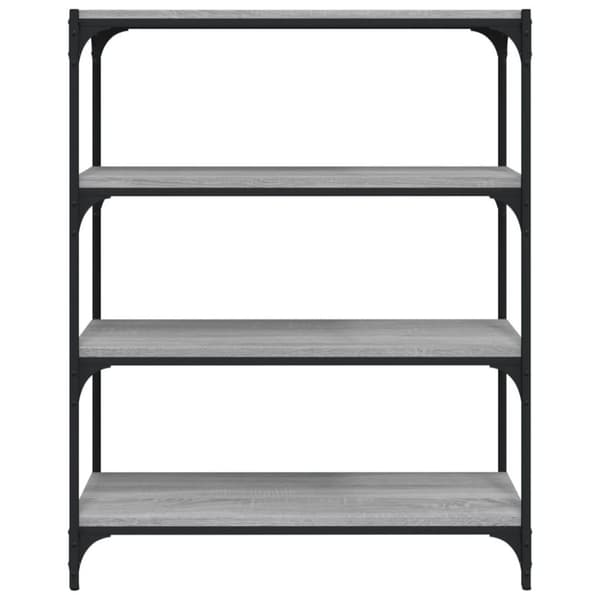 vidaXL bogreol 80x33x100 cm konstrueret træ og stål grå sonoma-eg