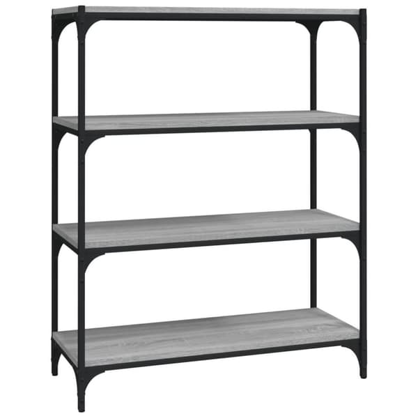 vidaXL bogreol 80x33x100 cm konstrueret træ og stål grå sonoma-eg