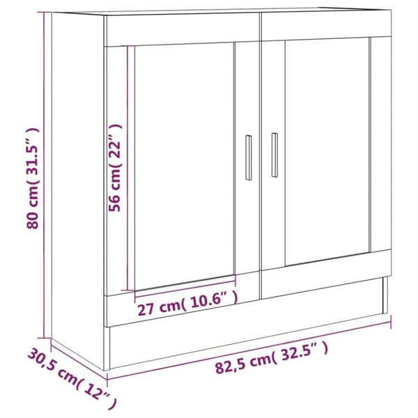 vidaXL Vitrineskap brun eik 82,5x30,5x80 cm konstruert tre