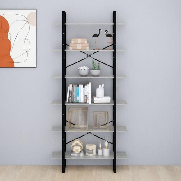 vidaXL reol 100x30x210 cm konstrueret træ grå sonoma-eg
