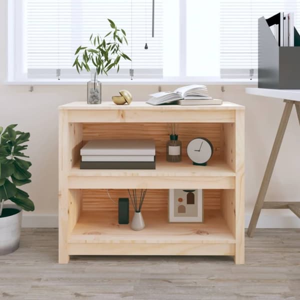 vidaXL bogreol 80x35x68 cm massivt fyrretræ