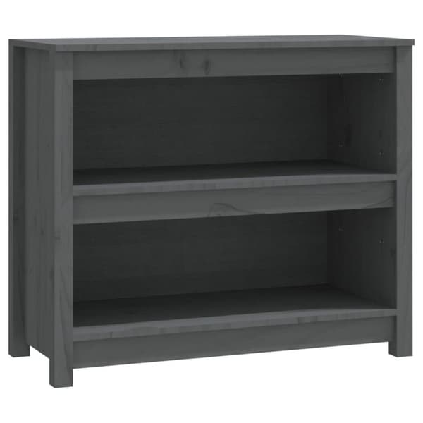 vidaXL bogreol 80x35x68 cm massivt fyrretræ grå