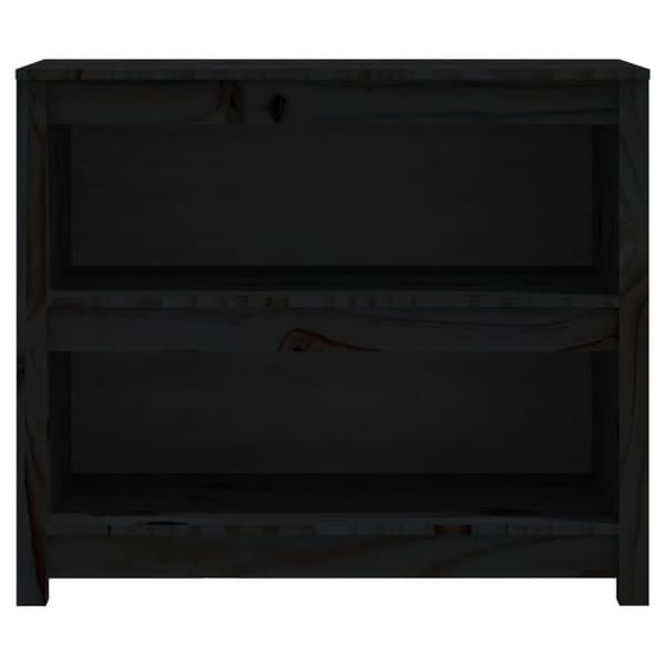 vidaXL bogreol 80x35x68 cm massivt fyrretræ sort