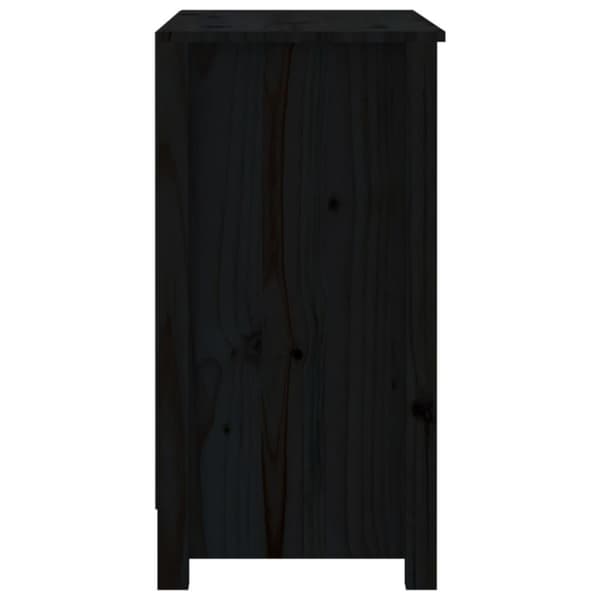 vidaXL bogreol 80x35x68 cm massivt fyrretræ sort