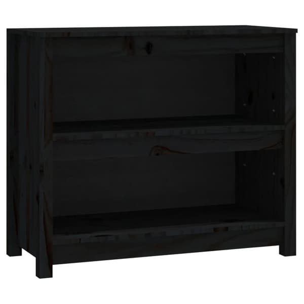 vidaXL bogreol 80x35x68 cm massivt fyrretræ sort